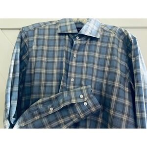 Peter Millar Collection Mens Sm Plaid Button Down‎ Long Sleeve Flex Finish Shirt